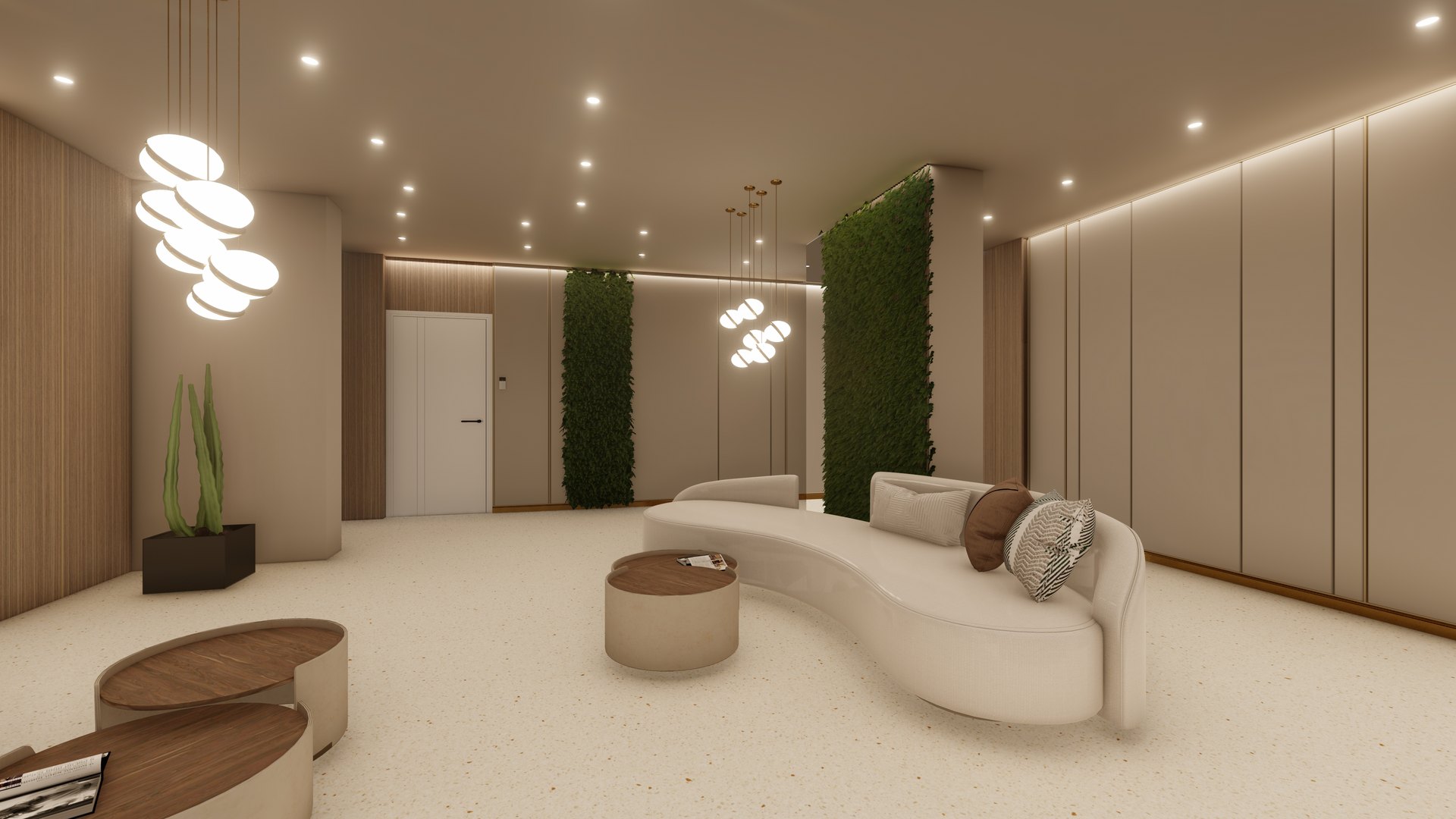 render lounge zone u lobby prostoru